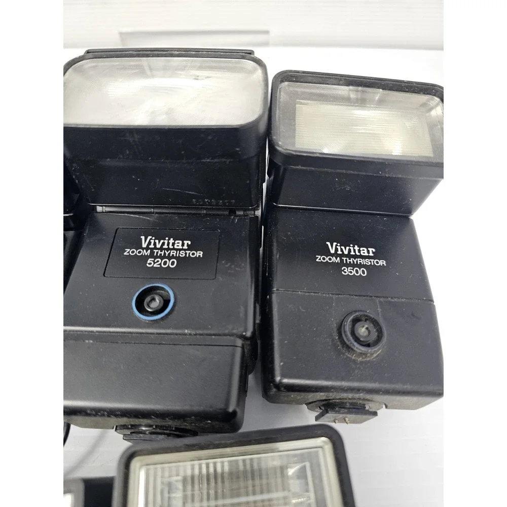 LOT of‎ 9 Mixed Film and Digital Camera Flashes Alfon, Vivrtar, Argus, & More